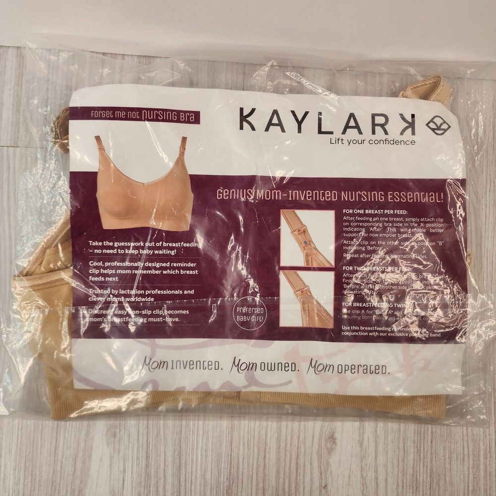 Kaylark Maternity Nursing Bra Seamless Women's M Mom Invented Beige Nude New